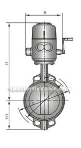 D971X/F/J/H/S-10/16C/Q/P electric desulfurization wafer(lined rubber) butterfly valve constructral diagram(pic1)