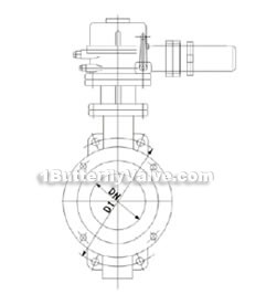 Electric metal hard-sealed wafer butterfly valve constructral diagram(pic1)