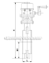 Electric metal hard-sealed wafer butterfly valve constructral diagram(pic2)