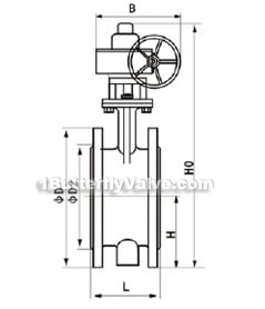 D942X electric soft-sealed flange butterfly valve constructral diagram(pic1)