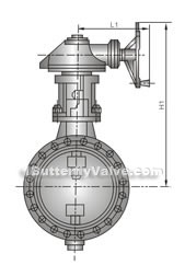 Flange metal sealed swing butterfly valve constructral diagram(pic2)