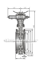 Flange metal sealed swing butterfly valve constructral diagram(pic4)