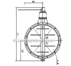 Manual ventilation butterfly valve constructral diagram(pic1)