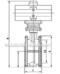 Pneumatic hard-sealed flange butterfly valve constructral diagram(pic2)