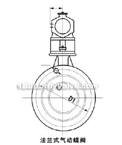 D642X pneumatic soft-sealed flange butterfly valve constructral diagram(pic1)