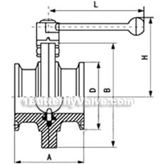 Quick-installed sanitary butterfly valve constructral diagram