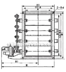 Rectangle louver regulate butterfly valve constructral diagram(pic1)