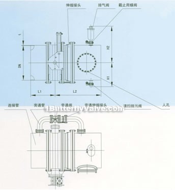 Whole set of water turbine butterfly valve constructral diagram(pic1)