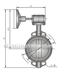 Worm gear desulfurization wafer butterfly valve constructral diagram(pic1)