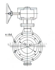 Worm gear hard-sealed flange butterfly valve constructral diagram(pic1)