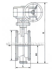 Worm gear hard-sealed flange butterfly valve constructral diagram(pic2)