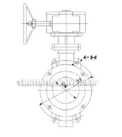 Worm gear metal hard-sealed wafer butterfly valve constructral diagram(pic1)