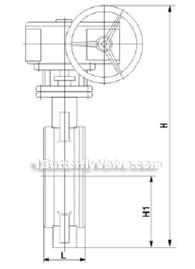 Worm gear metal hard-sealed wafer butterfly valve constructral diagram(pic2)