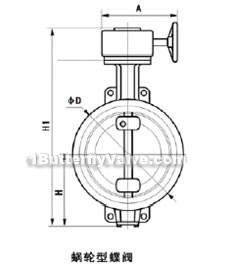 D372X worm gear single accentric soft-sealed wafer butterfly valve constructral diagram(pic1)