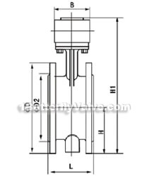 D342X worm gear soft-sealed flange butterfly valve constructral diagram(pic1)