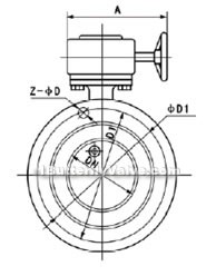 D342X worm gear soft-sealed flange butterfly valve constructral diagram(pic2)